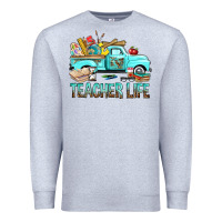 Heather Grey Teacher Life With Truck Premium Sweatshirt - BundleAndBundleShop