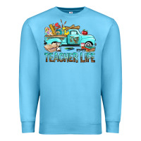 Ocean Blue Teacher Life With Truck Premium Sweatshirt - BundleAndBundleShop