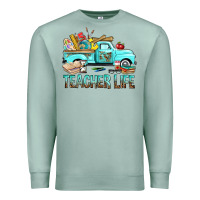 Seafoam Teacher Life With Truck Premium Sweatshirt - BundleAndBundleShop