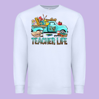 Teacher Life With Truck Premium Sweatshirt Designed By Bundleandbundleshop