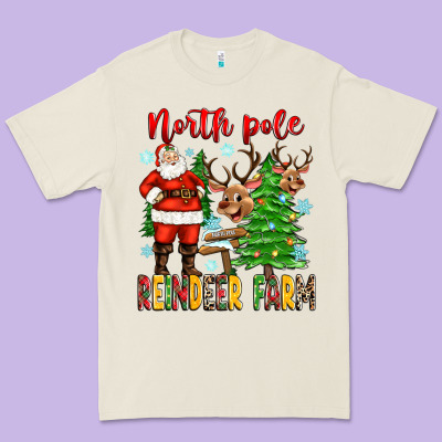 North Pole Reindeer Farm Premium Tee Designed By Zillion Design Studio