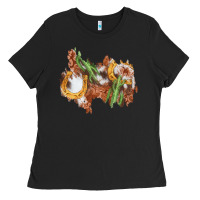 Black horseshoe cowhide cactus patch Ladies Tee - AdoDesignShop