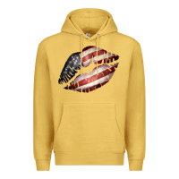 Antique Gold American Flag Lips Premium Hoodie - Bettercallsaul