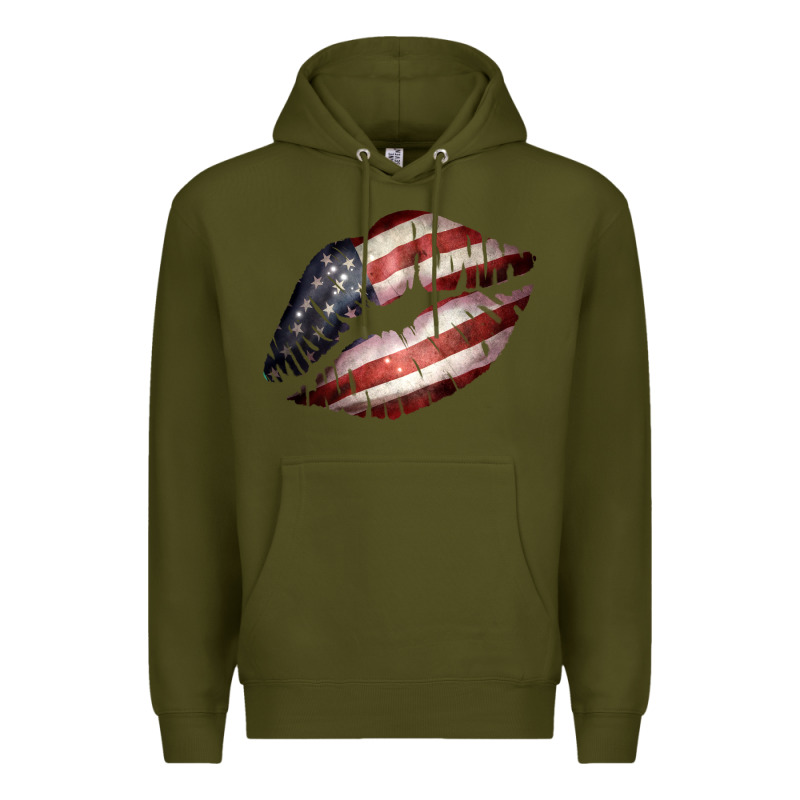 American Flag Lips Premium Hoodie by Bettercallsaul | Teevron