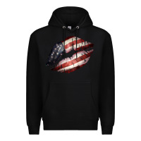 Black American Flag Lips Premium Hoodie - Bettercallsaul