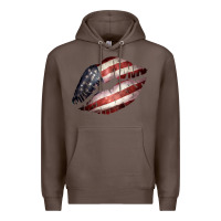 Coffee American Flag Lips Premium Hoodie - Bettercallsaul