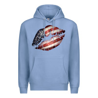 Colony Blue American Flag Lips Premium Hoodie - Bettercallsaul