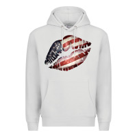 Dove Grey American Flag Lips Premium Hoodie - Bettercallsaul