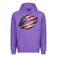Purple American Flag Lips Premium Hoodie - Bettercallsaul