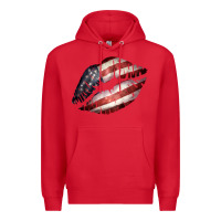Red American Flag Lips Premium Hoodie - Bettercallsaul
