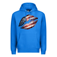 True Royal American Flag Lips Premium Hoodie - Bettercallsaul