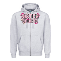 Heather Grey sister saurus Zipper Hoodie - MaliasSmallBusiness
