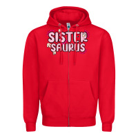 Red sister saurus Zipper Hoodie - MaliasSmallBusiness
