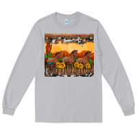 Moon Dust western horses and  sunset with sunflowers Long Sleeve Tee - Artiststas