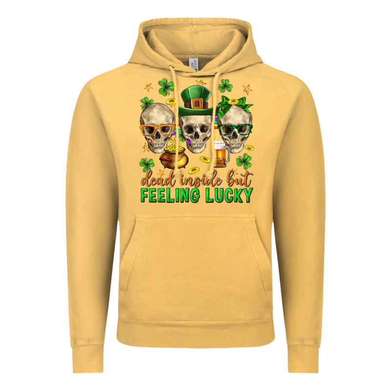 Dead Inside But Feeling Lucky St. Patricks Day Vintage Hoodie by Neo Western | Teevron