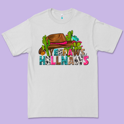Yeehaws And Hellnaws Premium Tee Designed By Texasbilliewilder