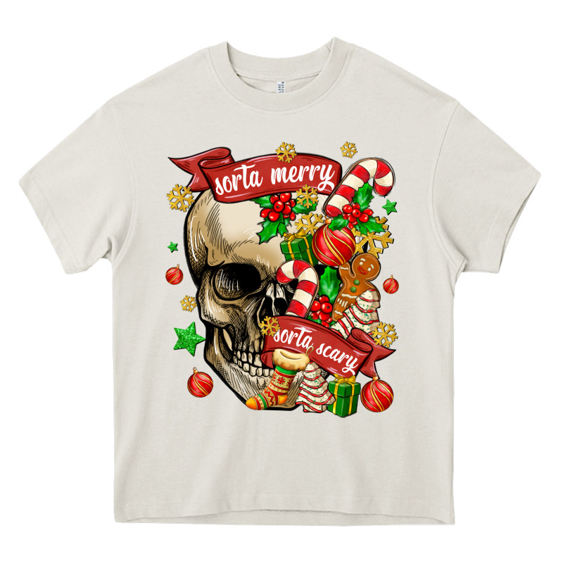 Sorta Merry Sorta Scary Heavy Core Tee by MaliasSmallBusiness | Teevron