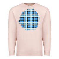 Pale Pink Winter Tartan Patch Premium Sweatshirt - BundleAndBundleShop