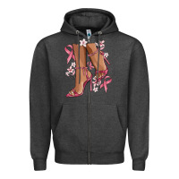 Charcoal Heather cancer high heels Zipper Hoodie - MaliasSmallBusiness