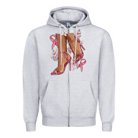 Heather Grey cancer high heels Zipper Hoodie - MaliasSmallBusiness