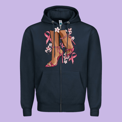 Cancer High Heels Zipper Hoodie Designed By Maliassmallbusiness