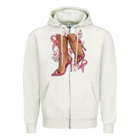 Oatmeal Heather cancer high heels Zipper Hoodie - MaliasSmallBusiness