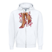 White cancer high heels Zipper Hoodie - MaliasSmallBusiness