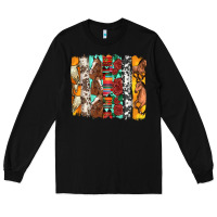 Black western horses roses and bullskulls wıth cowhide amd serape brushstro Long Sleeve Tee - Artiststas