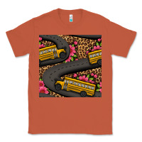 Copper flower leopard school bus seamless pattern Classic Tee - BundleAndBundleShop