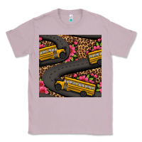Lilac flower leopard school bus seamless pattern Classic Tee - BundleAndBundleShop