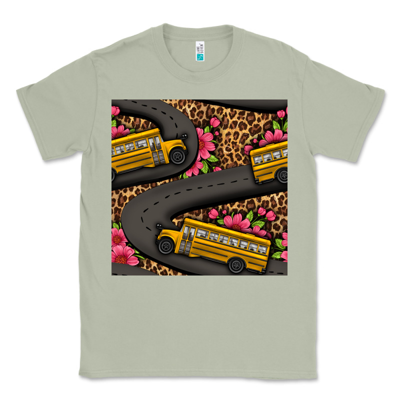 Flower Leopard School Bus Seamless Pattern Classic Tee by BundleAndBundleShop | Teevron
