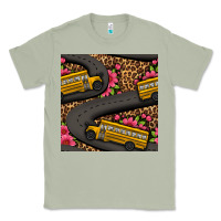 Matcha flower leopard school bus seamless pattern Classic Tee - BundleAndBundleShop