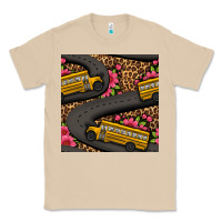 Mushroom flower leopard school bus seamless pattern Classic Tee - BundleAndBundleShop