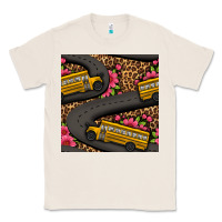 Natural flower leopard school bus seamless pattern Classic Tee - BundleAndBundleShop