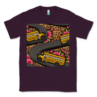 Plum flower leopard school bus seamless pattern Classic Tee - BundleAndBundleShop