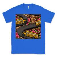 True Royal flower leopard school bus seamless pattern Classic Tee - BundleAndBundleShop