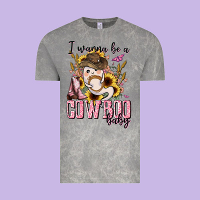 I Wanna Be A Cowboo Baby Halloween Vintage Tee Designed By Adodesignshop
