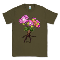 Army Green Bitterroot Flower Classic Tee - LillyAllenDesigns