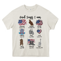 Cream god says i am Heavy Core Tee - MaliasSmallBusiness