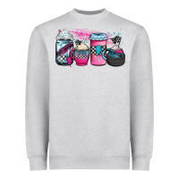 Heather Grey racing coffee cups Heavyweight Sweatshirt - JahusDesignShop