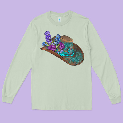 Cowboy Hat Long Sleeve Tee Designed By Adodesignshop