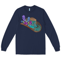 Navy cowboy hat Long Sleeve Tee - AdoDesignShop