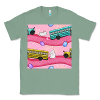 Sage easter school bus seamless pattern Classic Tee - BundleAndBundleShop