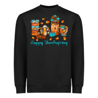 Black happy thanksgiving coffee Heavyweight Sweatshirt - JahusDesignShop