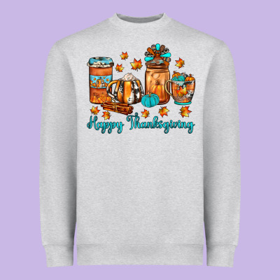 Happy Thanksgiving Coffee Heavyweight Sweatshirt Designed By Jahusdesignshop