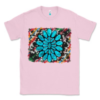 Bubblegum Pink cowhide and serape gemstone background Classic Tee - RanaPortraitStore