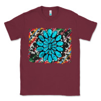 Burgundy cowhide and serape gemstone background Classic Tee - RanaPortraitStore