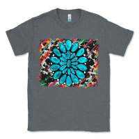 Charcoal Heather cowhide and serape gemstone background Classic Tee - RanaPortraitStore