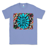 Colony Blue cowhide and serape gemstone background Classic Tee - RanaPortraitStore