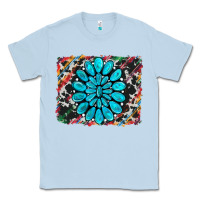 Dusty Blue cowhide and serape gemstone background Classic Tee - RanaPortraitStore